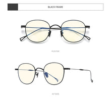 Load image into Gallery viewer, Anti Blue Light Blocking Glasses Women  Vintage Round Antiblue UV Rays Computer Gaming Titanium Eyeglasses Men