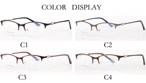 Optical Glasses Spectacle Frame Women Metal Half Frame Reading Glasses Customzied Lense Myopia Eyeglasses Prescription Glasses