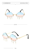 Load image into Gallery viewer, Fashion Rimless Cloud Shape Sunglasses with Lightning Pendant Women Luxury Funny Sun Glasses Shades UV400 Brand Designer SG028