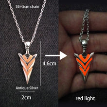 Load image into Gallery viewer, Luminous Glowing Arrow Pendant Necklace Knight Spear Necklace Glow In The Dark Pike Necklace for Women Men Halloween Gift
