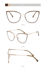 Metal Glasses Frame Women Cat Eye Myopia Computer Eyeglasses Frame  Lady Stylish Eyewear High Quality MS3535