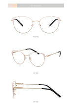 Load image into Gallery viewer, Metal Glasses Frame Women New Fashion Cat Eye Round Glasses Vintage Optical Eyewear Myopia Alloy Prescription Eyeglasses