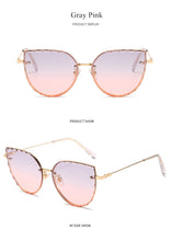 Load image into Gallery viewer, Oulylan Cutting Lens Sunglasses Women Brand Designer Gradient Shades Sun Glasses Ladies Vintage Metal Blue Pink Eyeglasses UV400