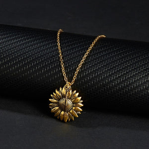 2020 Gold Silver Color Open Locket Necklace Engraved You Are My Sunshine Sunflower Pendant Necklace Unique Party Jewelry Gift