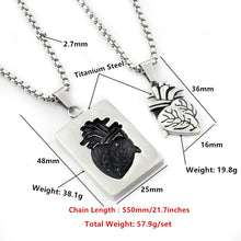 Load image into Gallery viewer, Gothic Punk Style Puzzel Paard Anatomical Heart Necklace For Men Fashion Gold Color Jewelry Party Couple Wedding Gifts VIP Link