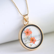 Load image into Gallery viewer, Popular Dried Flower Necklaces Korean Womens Long Gold Beads Chain Colorful Round Pendant  Jewelry For Girls