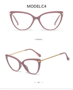 Blue Light Blocking Glasses Women Computer Glass High Quality Transparent Cat Eye Eyeglasses Frame Men Optical Glasse Frame