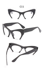 Load image into Gallery viewer, Big frame women glasses frame fashion cat eye Clear Lens brand oversized Glasses Female Transparent Half frame optical frame