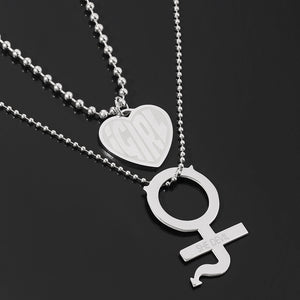 necklace she devil Women Igirl Heart Pendant Necklace Stainless Steel Harajuku Female Gothic Streetwear Chain Necklace