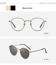 Load image into Gallery viewer, Anti Blue Light Glasses Women Titanium Frame Round Clear Computer Glasses Photochormic Optical Eyeglasses  New BF1820