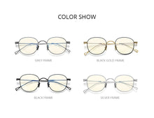 Load image into Gallery viewer, Anti Blue Light Blocking Glasses Women  Vintage Round Antiblue UV Rays Computer Gaming Titanium Eyeglasses Men