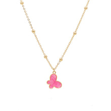 Carica l'immagine nel visualizzatore di Gallery, Korean Blue Gradient Butterfly Necklace for Women Girls Silver Color Rainbow Butterflies Pendant Choker Necklaces Jewelry Gift