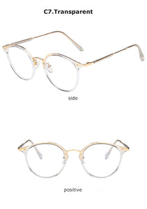 Round Anti Blue Light Computer Glasses Women Men Prescription Reading Ladies 2022 Eyeglasses Frame Radiation Protection Lens