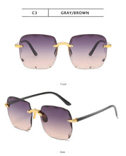 Carica l'immagine nel visualizzatore di Gallery, 2022 Occhiali da sole quadrati senza montatura Donne Designer di marca di lusso Occhiali rossi estivi Occhiali da sole moda per uomo UV400 Shades Oculos 