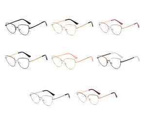 Peekaboo retro metal glasses frame cat eye female gold black clear lens triangle optical eyeglasses women's accessories