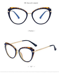 Unusual Cat Eye Optical Blue Light Glasses Frames For Women Computer Gaming Decorative Eyeglasses Women's Prescription Glasses