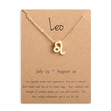 Carica l&#39;immagine nel visualizzatore di Gallery, Men Women 12 Horoscope Zodiac Sign Gold Pendant Necklace Aries Leo 12 Constellations Jewelry Kids Christmas Gifts 19NOV91