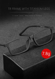 Men Pure Titanium Glasses Frame TR90 Ultralight Myopia Hyperopia Glasses Female Large Frames For Prescription Spectacles 8836X