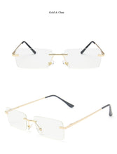 Load image into Gallery viewer, Rimless Alloy Small Square Sunglasses For Women Vintage Ins Hot Gradient Clear Sun Glasses Female Uv400 Shades Hip Hop Eyewear