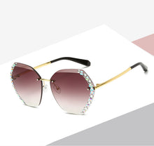 Load image into Gallery viewer, 2022  Vintage Round Sunglasses Women Men  Fashion Rimless Glasses Retro Pink Gradient Sun Glasses Women UV400 Shades Oculos