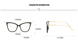 RBENN Lady Cat Eye Glasses Frames For Women Sexy Oversized Metal Frame Brand Designer Optical Eyeglasses Fashion Eyewear Female