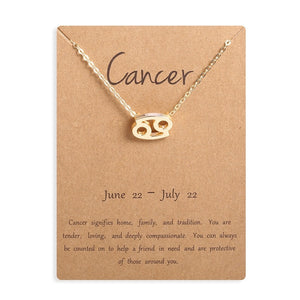 Men Women 12 Horoscope Zodiac Sign Gold Pendant Necklace Aries Leo 12 Constellations Jewelry Kids Christmas Gifts 19NOV91