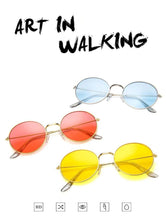 Load image into Gallery viewer, 2022 Retro Round Yellow Sunglasses Women Brand Designer Sun Glasses For Female Male/man Alloy Mirror Oculos De Sol