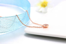 Load image into Gallery viewer, Double Fair Shiny Pendant Necklaces For Women Classical Round Crystal Choker Necklace Rose Gold Plated Fashion Jewelry