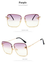 Load image into Gallery viewer, 2022 New Fashion Lady Oversize Rimless Square Bee Sunglasses Women Men Small Bee Glasses Gradient Sun Glasses Female UV400