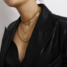 Load image into Gallery viewer, Punk Miami Cuban Choker Necklace Steampunk Men Jewelry Vintage Big Coin Pendant Chunky Chain Necklace for Women Neck Accessories