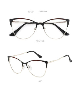 Cat Eye Women's Computer Glasses Female Eyeglasses Frames For Women Spectacles Ladies Round Decorative Prescription Glasses NEW
