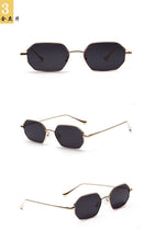 Load image into Gallery viewer, Women Retro Classic Small polygon Sunglasses Men Luxury Vintage Black Mirrors Colour transparent lens Sun Glasses UV400