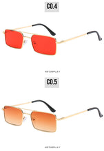 Load image into Gallery viewer, Square Women Sunglasses Alloy Metal Small Frame Clear Double Men&#39;s Sun Glasses Women Vintage Chic Female Shades Red Yellow