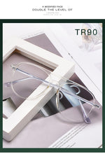 Load image into Gallery viewer, Gmei Optical Retro Transparent Glasses Frames Ultra Light TR Double Beam Glasses Frame For Women&#39;s Spectacles 6537