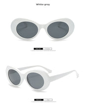 Load image into Gallery viewer, 2022 goggle Kurt Cobain glasses oval sunglasses ladies trendy  hot Vintage retro sunglasses Women's white black eyewear UV