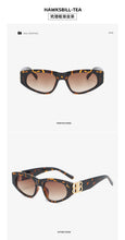 Load image into Gallery viewer, rectangle sunglasses women men BB high quality brand designer green tea leopard small sun glasses oculos de sol