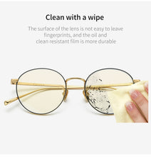 Load image into Gallery viewer, Pure Titanium Anti Blue Light Blocking Glasses for Women Retro Round Eyeglasses Men  New Vintage Optical Eyewear
