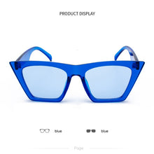 Carica l&#39;immagine nel visualizzatore di Gallery, New Woman Men Occhiali da sole Cat Eye con montatura grande Occhiali quadrati personalizzati Occhi di gatto colorati Occhiali alla moda Occhiali retrò versatili UV400 