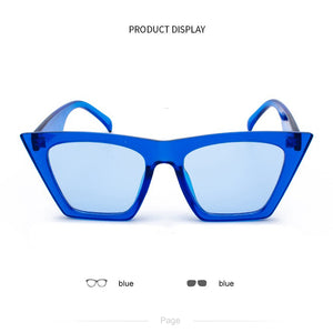 New Woman Men Occhiali da sole Cat Eye con montatura grande Occhiali quadrati personalizzati Occhi di gatto colorati Occhiali alla moda Occhiali retrò versatili UV400 