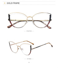 Load image into Gallery viewer, Clear Cat Eye Glasses Frame Women&#39;s Glasses Fake Prescription Round Glasses Female Myopia Eye Glasses For Beauty For PC