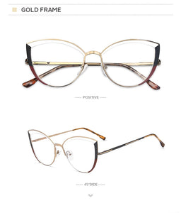 Clear Cat Eye Glasses Frame Women's Glasses Fake Prescription Round Glasses Female Myopia Eye Glasses For Beauty For PC