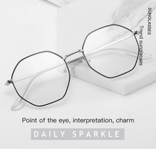 Load image into Gallery viewer, Men Vintage Anti Blue Light Hexagon Glasses Frame Women Lens Myopia Optical Mirror Simple Metal Anti-blue Clear Eyewear Frames