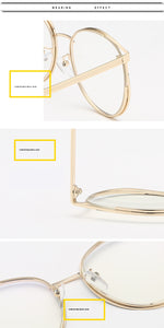 Trendy Cat Eye Glasses Frames for Women Transparent Optical Eyeglasses Ladies Metal Hollow Frame Female Fake Eyewear