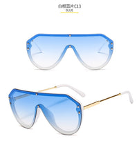 Carica l'immagine nel visualizzatore di Gallery, nuovo arrivo 2022 occhiali da sole futuristici da donna grandi occhiali da sole ovali moda ff logo occhiali da sole oversize festival oculos de sol feminino