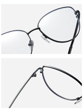 Load image into Gallery viewer, Peekaboo retro metal glasses frame cat eye female gold black clear lens triangle optical eyeglasses women&#39;s accessories