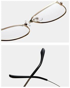 Peekaboo women fashion glasses cat eye gold metal frame prescription eyeglasses female accessories pink green gift items