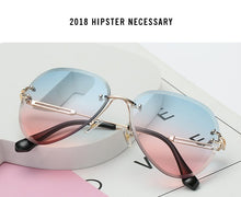 Load image into Gallery viewer, 2022 New Brand Designer Rimless Pilot Sunglasses Women Men Retro Dimond Cutting Lens Gradient Sun Glasses For Female UV400