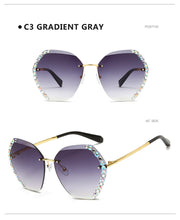 Load image into Gallery viewer, 2022  Vintage Round Sunglasses Women Men  Fashion Rimless Glasses Retro Pink Gradient Sun Glasses Women UV400 Shades Oculos