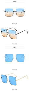 New Fashion Lady Oversize Half Frame Occhiali da sole quadrati in metallo Occhiali da donna di lusso oculos de sol feminino Occhiali da sole 