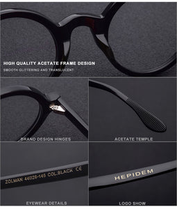 Acetate Optical Glasses Frame Men Full Retro Vintage Round Circle Prescription Eyeglasses Nerd Women Spectacles Myopia Eyewear